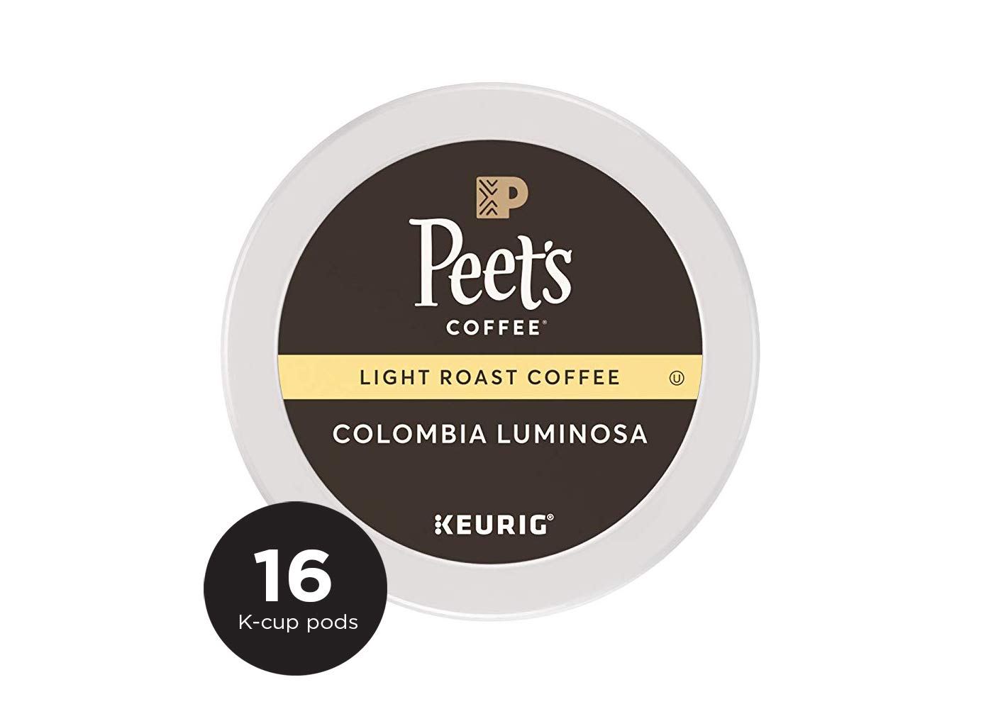 Peet's CoffeeColombia Luminosa Light Roast Coffee K-Cup Coffee Pods (16 Count)