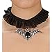 NET TOYS Collier Chauve-Souris Bijou Vampire Argent-Noir Parure Chauve-Souris Bijou Halloween Collier Gothique Accessoire déguisement