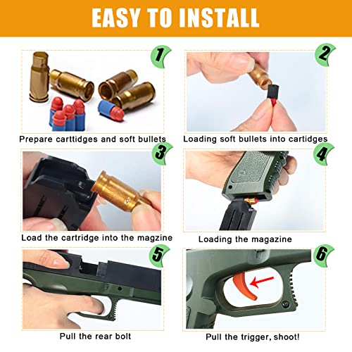 Foam Bullet Blaster Toy Guns For Boys, Soft Bullet Toy Gun Pistol With Magazine, Gifts For Kids (Green) #TOP5