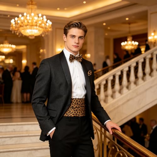 Image of Alizeal Mens Paisley Adjustable Bow Tie Set