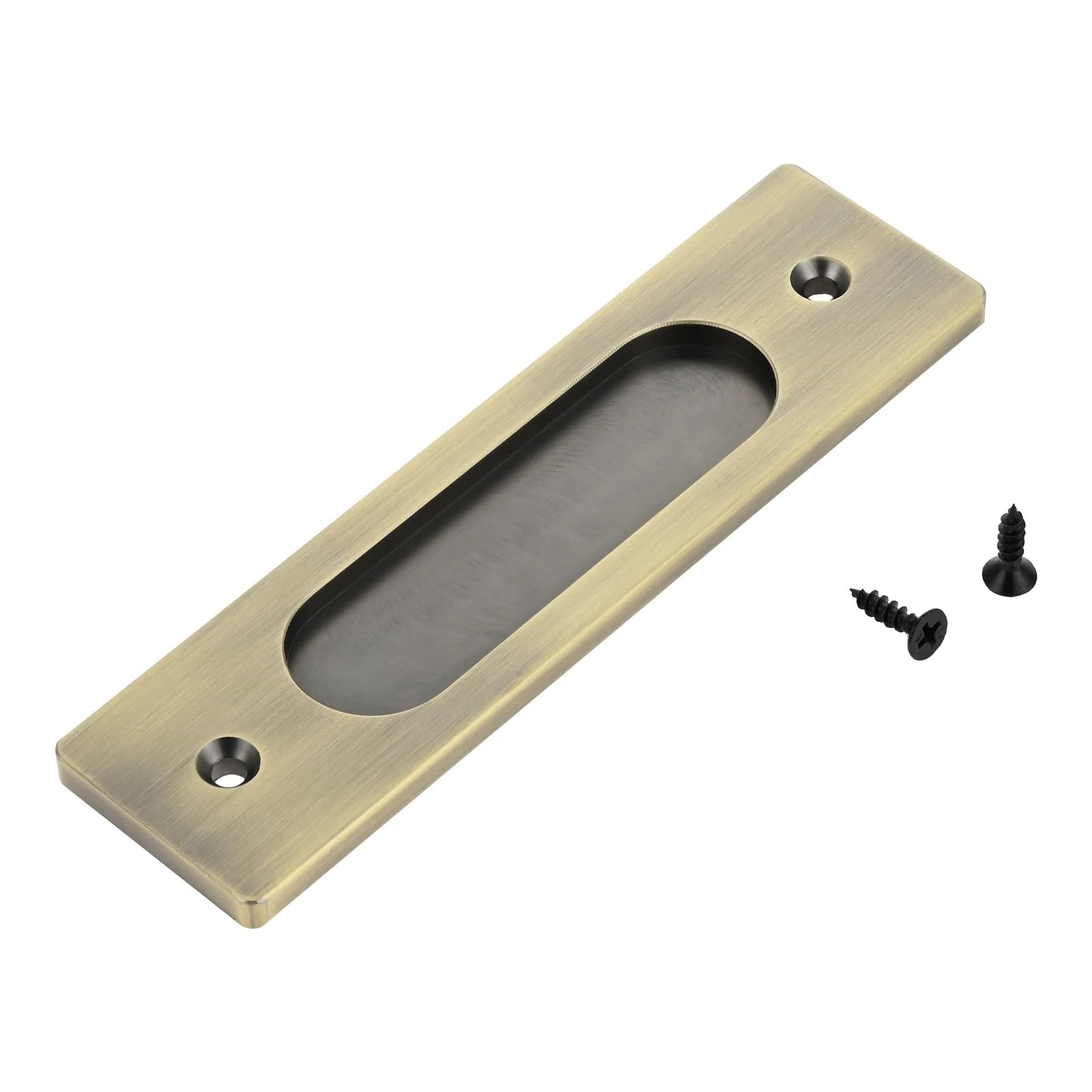 bogniga Recessed Pull Handle 4 Set Barn Door Sliding Pull Handle Hardware W/Screw Hidden Door Kitchen Drawer Pulls for Sliding Barn DoorsGarages Sheds(Green Bronze)