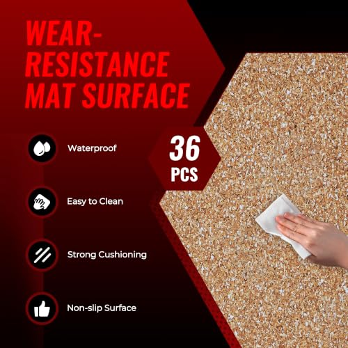 Image of SUPERJARE 0.79'' Extra-Thick 36 Pcs 144 Sq Ft Exercise Equipment Mats
