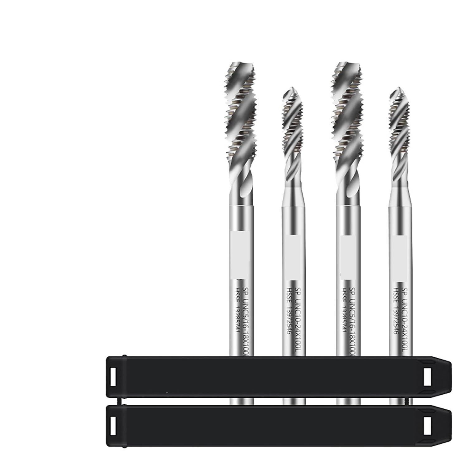 Drill Tap Bit Set, Spiral Flute Tap Lengthen UNC UNF 1/4 5/16 3/16 3/8 X100MM Screw Thread Taps