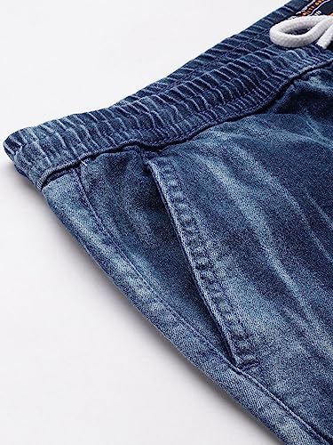 Image of The Indian Garage Co Men Regular Fit Solid Mid-Rise Denim Shorts
