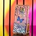 COTDINFORCA J4 2018 Case, 3D Cute Painted Glitter Liquid Sparkle Floating Bling Quicksand Shockproof Protective Bumper Silicone Case Cover for Samsung Galaxy J4 (2018) J400. Liquid - Blue Butterfly