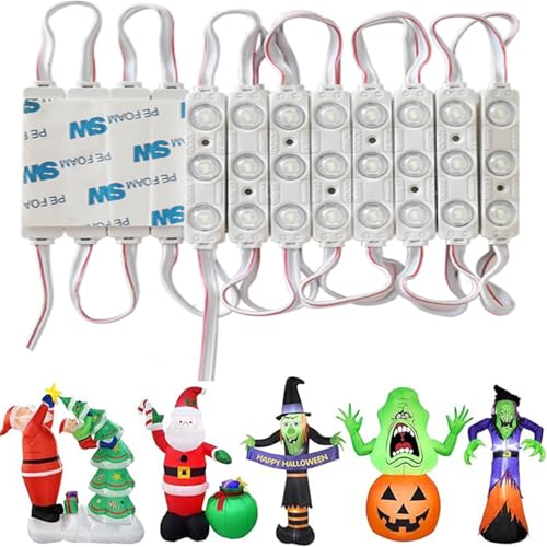 Erudite LED Replacement Lights for Inflatables 5730SMD Waterproof White Injection LED Module 20Pcs 9.8Ft DC12V 160LM for Letter Advertising Signs with Tape.(7015-White)