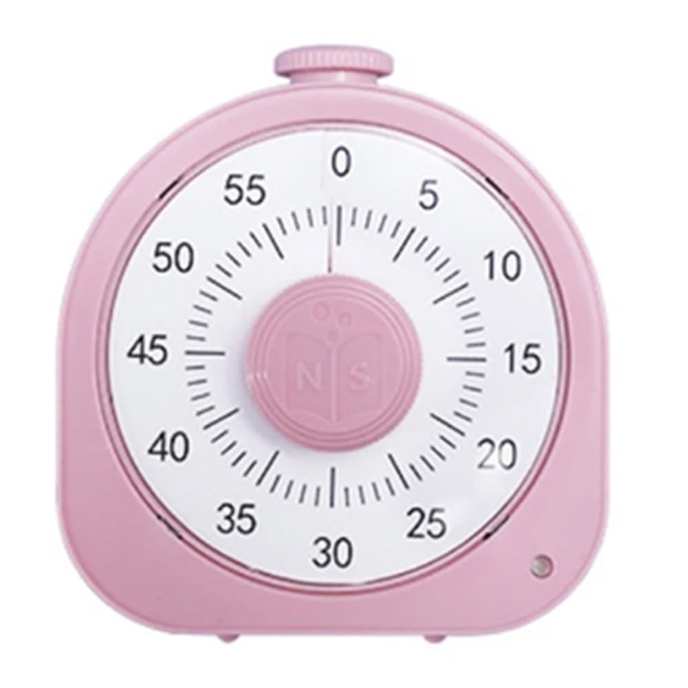 CTRLZS Visual Timer 60-Minutes Super Countdown Visual Timer Suitable for Children Adult Mechanical Easy to Use (Pink)