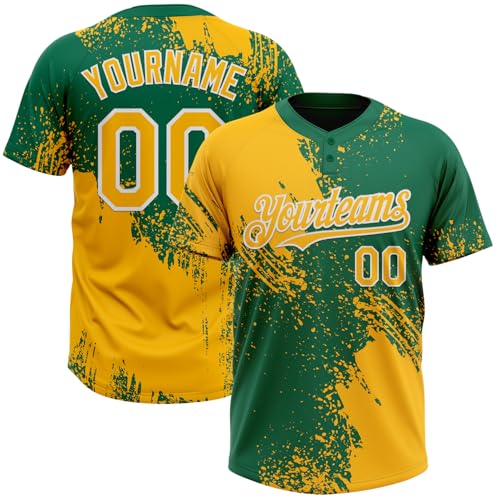 Camisetas personalizadas de softbol cosidas para hombres, mujeres y jóvenes, camisetas deportivas de práctica de equipo con diseño de dos botones miniatura 1