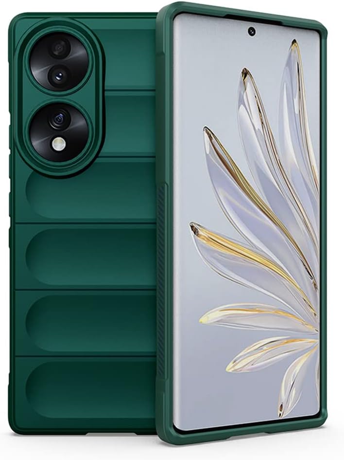Honor 70 Case, EabHulie Flexible TPU Silicone Non-slip Shock-Absorbent Case Cover for Honor 70 Green