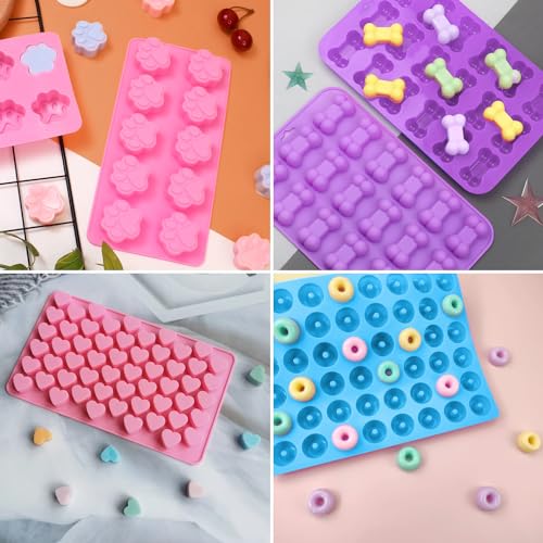 Ezydka Backmatte Hundekekse 9 Stück Backmatten für Hundeleckerlies Set, Mini Hundekekse Backform Silikon Backmatte Hundeleckerli für DIY Hundeleckerlies, Kekse, Schokolade, Süßigkeiten, Eiswürfel