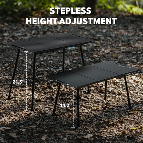 Image of Naturehike Tactical Camping Table with Adjustable Height, Collapsible Table Lightweight with Carry Bag for Camping, Travel expeditions, Hiking, Picnics, BBQs & Beach Trips