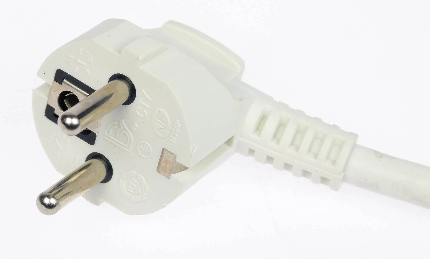 GLT 5 x Paccs 5 m Schuko Verlängerungskabel Stromkabel Weiss H05VV-F 3G1.5 mm²