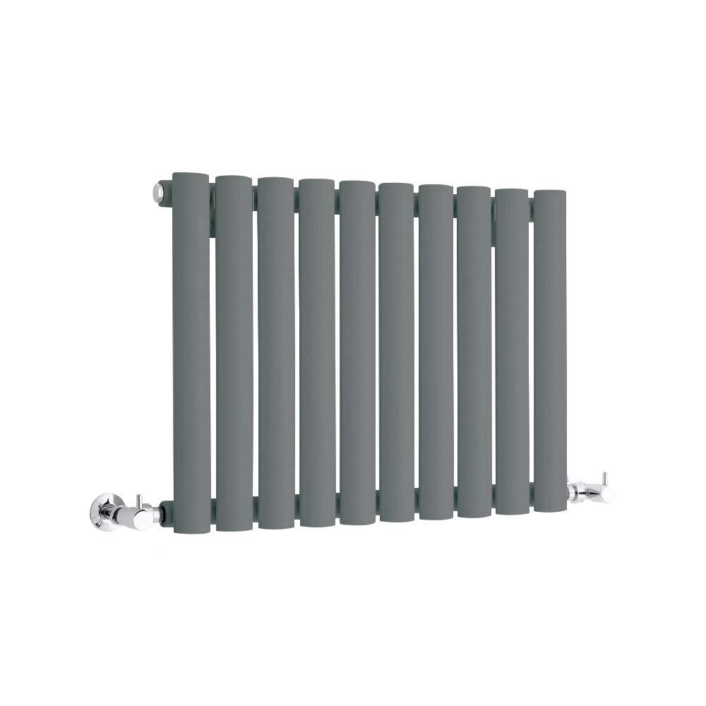 Milano Aruba Anthracite Horizontal Single Oval Panel Radiator - 400mm x 595mm โ image 1