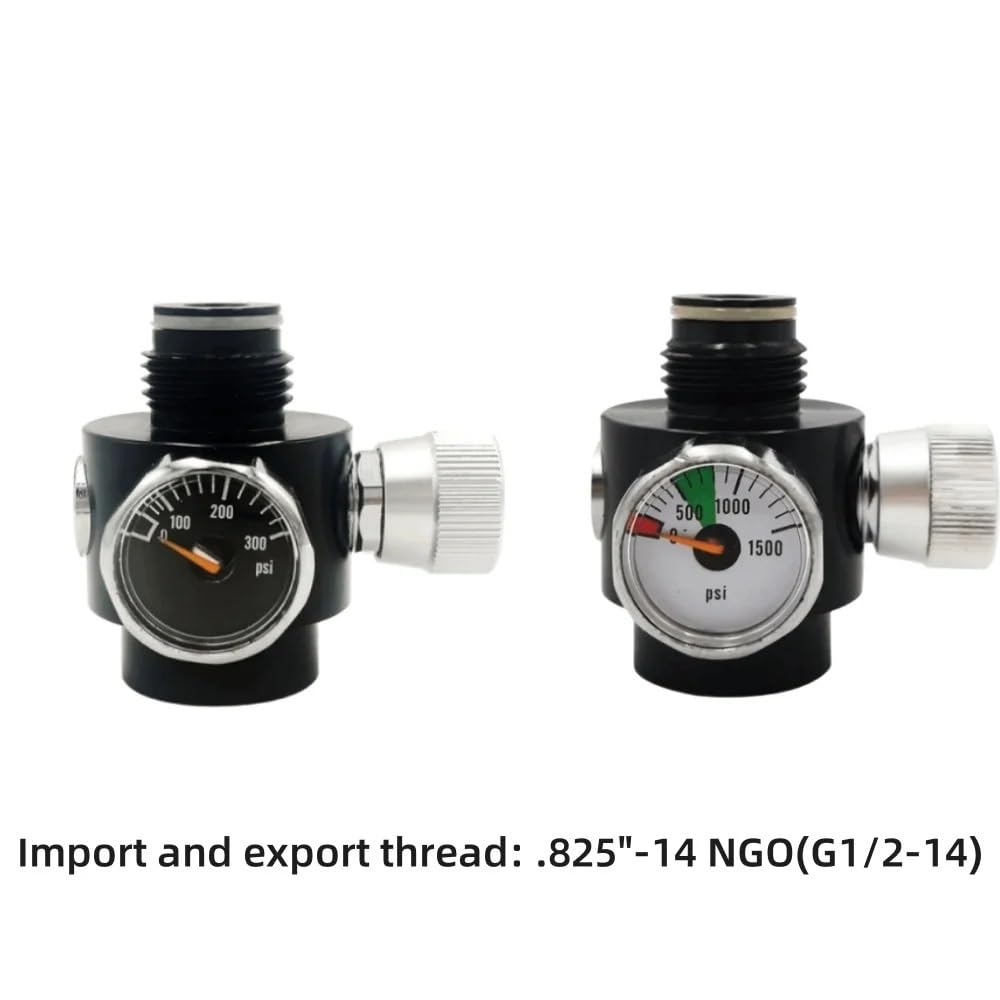 Herramienta neumática Regulador de aire CO2 Control de presión ajustable 0-200PSI o 0-800PSI apto for cilindro de tanque de roscas .825 "-14NGO G1/2-14(300psi gauge)