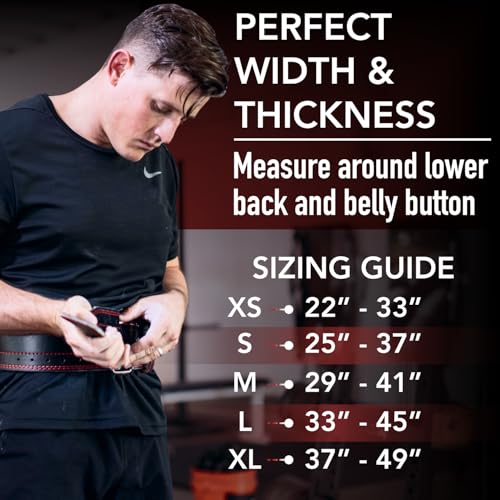 Dark Iron Fitness Genuine Leather Weightlifting Belt, 4 Inch Wide for Men Women with Double Prong Buckle Reinforced Stitching, Powerlifting Deadlift Squat Training Core Support Gym Strength Workout - Image 4