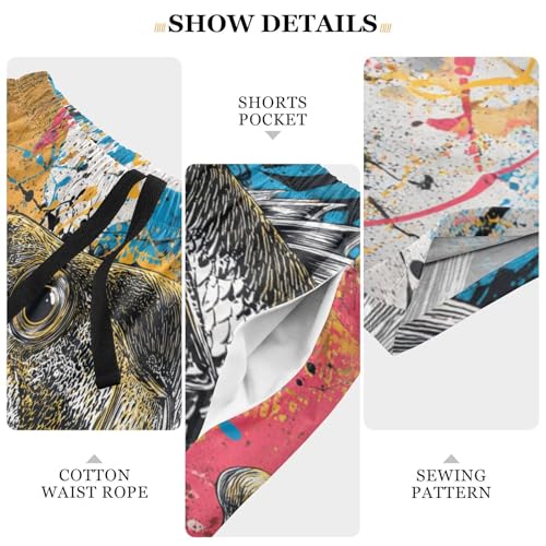 Men's Short Pajama Bottoms Bass Sea Fish Graffiti Home Casual Sleep Pants3