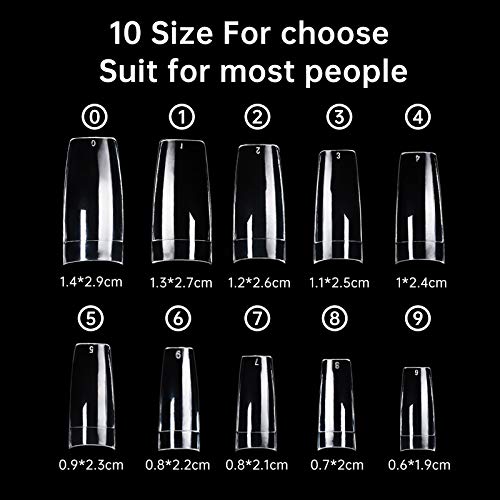 500 Stück Acryl Falsche Künstliche Nägel Tips Französisch Nageltips für Gelnägel mit Box für Frauen Mädchen (transparent… – Bild 5