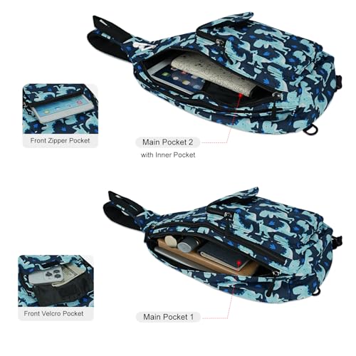 Duryarhall Sling Bag for Women Crossbody Chest Bag Convertible from Left to Right, Water Repellent Gym Backpack, Anit Theft, Dinosaur — view 5