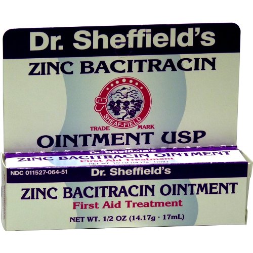 Dr. Sheffield's Zinc Bacitracin Ointment USP First Aid 0.5 oz (Pack of 12 Tubes)