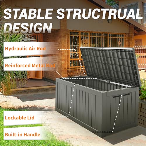 Image of Outdoor Storage Box Waterproof, 280 Gallon Deck Box for Patio Storage