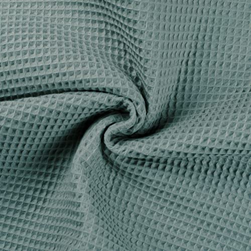 Tissu nid d'abeille haut de gamme en pur coton gaufré couleur bleu pour linge de maison