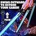 SANCO Light Up Sabers for Kids - 4 Pack 7 Colors Retractable Mechanical Claw Power Swords with FX Sound, Glowing Toys for Halloween Cosplay Parties, Christmas Birthday Gifts for Boys & Girls