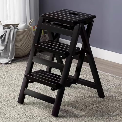 Taburete de escalera plegable para camping y silla de madera auxiliar 8