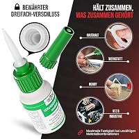 TOP2GLUE Sekundenkleber 3x je 20g - Aktivatorspray 200ml für alle Anwendungen, Blitzkleber, Atomkleber, Superkleber, dünnflüssig, medium, flexibel - Ideal für Kunststoff, Glas, Metall, Leder, Holz – Ansicht 2