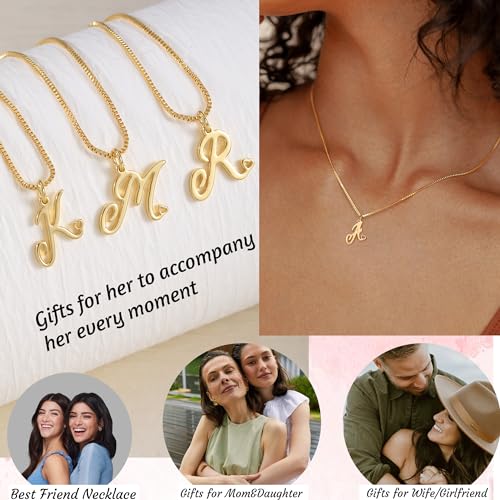 Btysun Initial Necklaces for Women, Dainty Gold Initial Necklace 14K Plated Letter Necklaces for Teen s Tiny A-Z Pendant Choker Necklace Name Jewelry