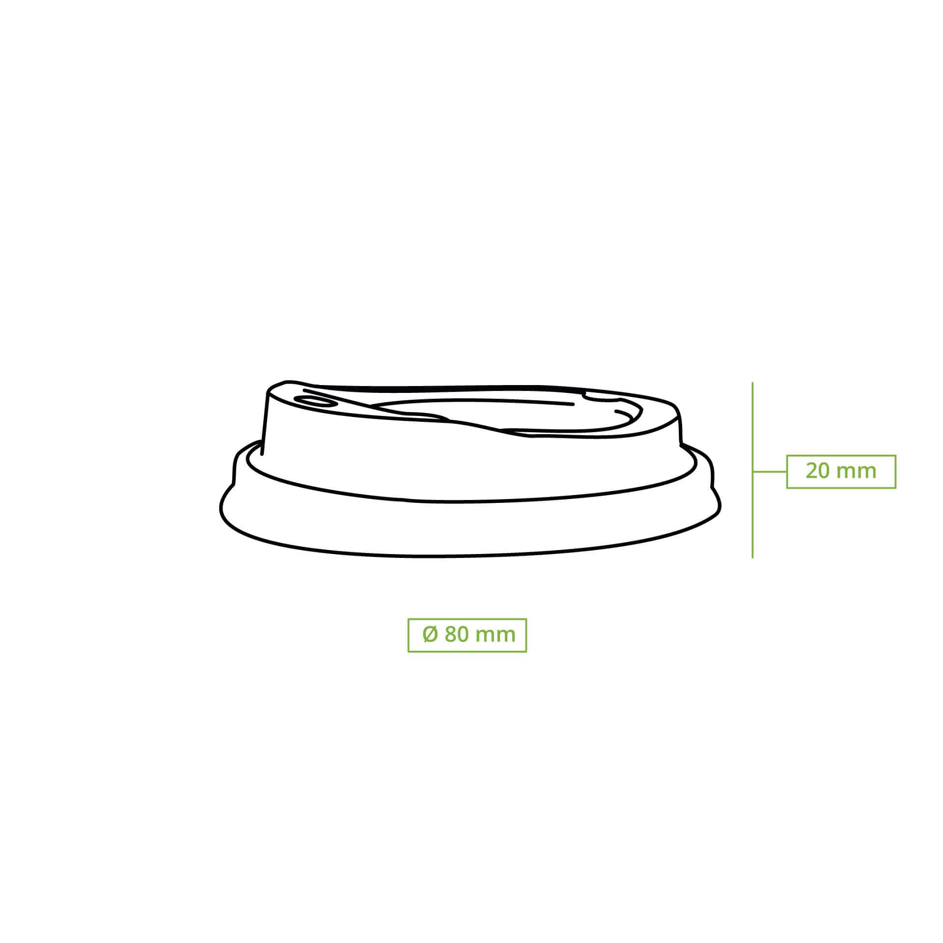 BIOZOYG Coperchio per Bicchiere Caffè da Asporto Ø 80mm I 1000 Coperchi per Bicchieri di Carta di Bioplastica CPLA 100% biodegradabile, compostabile, riciclabile I Coperchio con Foro piatto nero