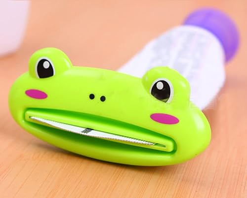 Toothpaste Squeezer For Kids – 4 Pack Animal Design – Bear, Frog, Cat, Panda – Plastic – Makeup Tube Squeezer #TOP6