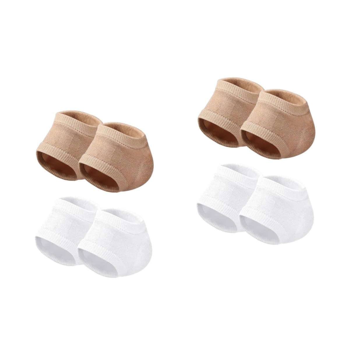 Balacoo 2sets Gel Heel Socks for Women Men Breathable Toeless Socks for Cracked Heel Relief 2pairs*2