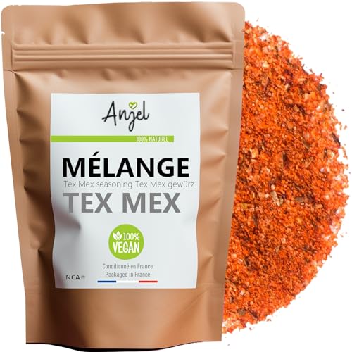 Auténtica mezcla de especias mexicanas Tex-Mex 100g - Fajitas, Tacos, Adobos, Hamburguesas, Sabores Gourmet - Explosión de Sabores Ingredientes - Sabor Vibrante de México - 100% Natural - ANJEL