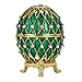 Produktbild Fabergé-Stil geschnitzt Ei / Schmuckkästchen mit Gitter 7,5 cm grün