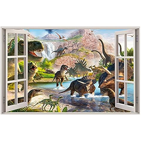 Watercolour Dinosaur World Wall Sticker Cover