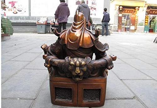 Amazon.co.jp: 関羽像 銅像中国赤の青銅色の銅の座っているguan gong