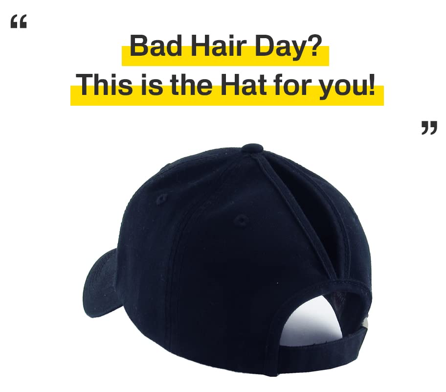 Image of Classic Plain Ponytail Messy High Bun Headwear Adjustable Cotton Trucker Mesh Glitter Hat Baseball Cap