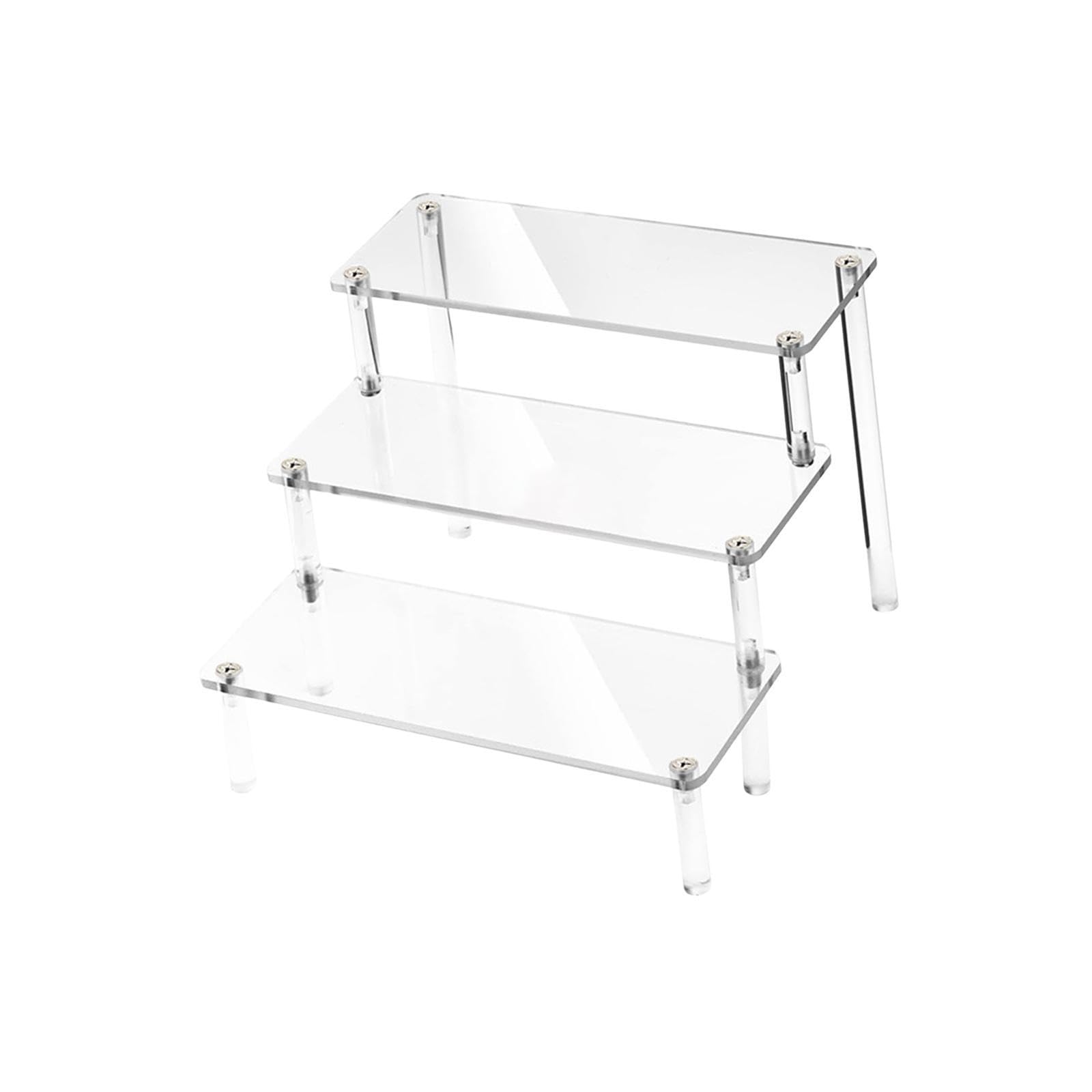 Cydzsra Three Layer Crafts Figurines Retail Shoe Awards Collectibles Showcase Fixtures Desktop Decoration Acrylic Display Stand Jewelry Display Riser Shelf Candy Figures 30Cm