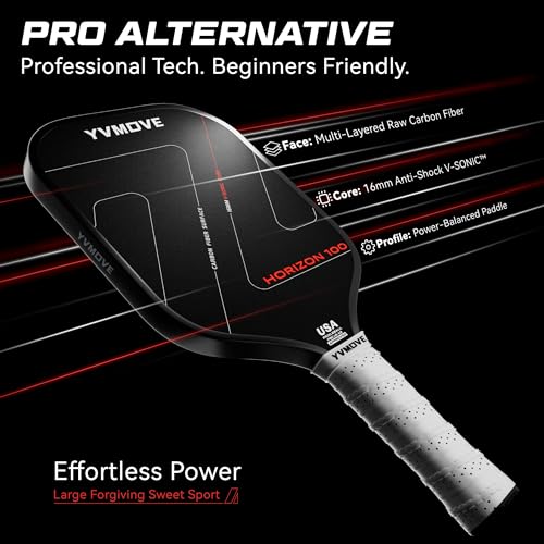 Image of Pickleball Paddles | USAPA Approved | Raw Carbon Fiber Face | Max Control & Effortless Power | 16MM Core Anti-Shock | Intermediates to Pros