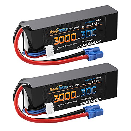 blade 350 qx3 rtf - Powerhobby 3S 11.1V 3000mAh 30C Lipo Battery Pack w EC3 (2) Fits : Blade 350 QX QX2 QX3, Carbon-Z, E-flite Apprentice, Ultimate, parkzone T-28, P-47D, Brave Night Flyer, Night VisionAir …