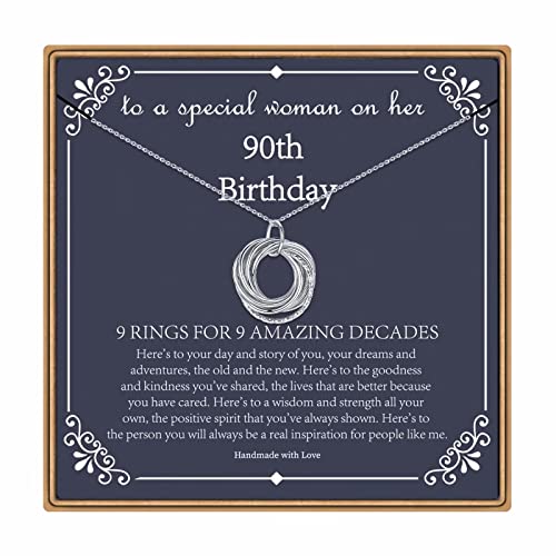 Image of IEFLIFE Birthday Gifts for Women, Sterling Silver Chain Birthday Necklaces, 40th 50th 60th 70th 80th 90th Birthday Necklace, 40 50 60 70 80 90 Years Old Birthday Gifts, 4 5 6 7 8 9 Decade Birthday Jewelry for Women