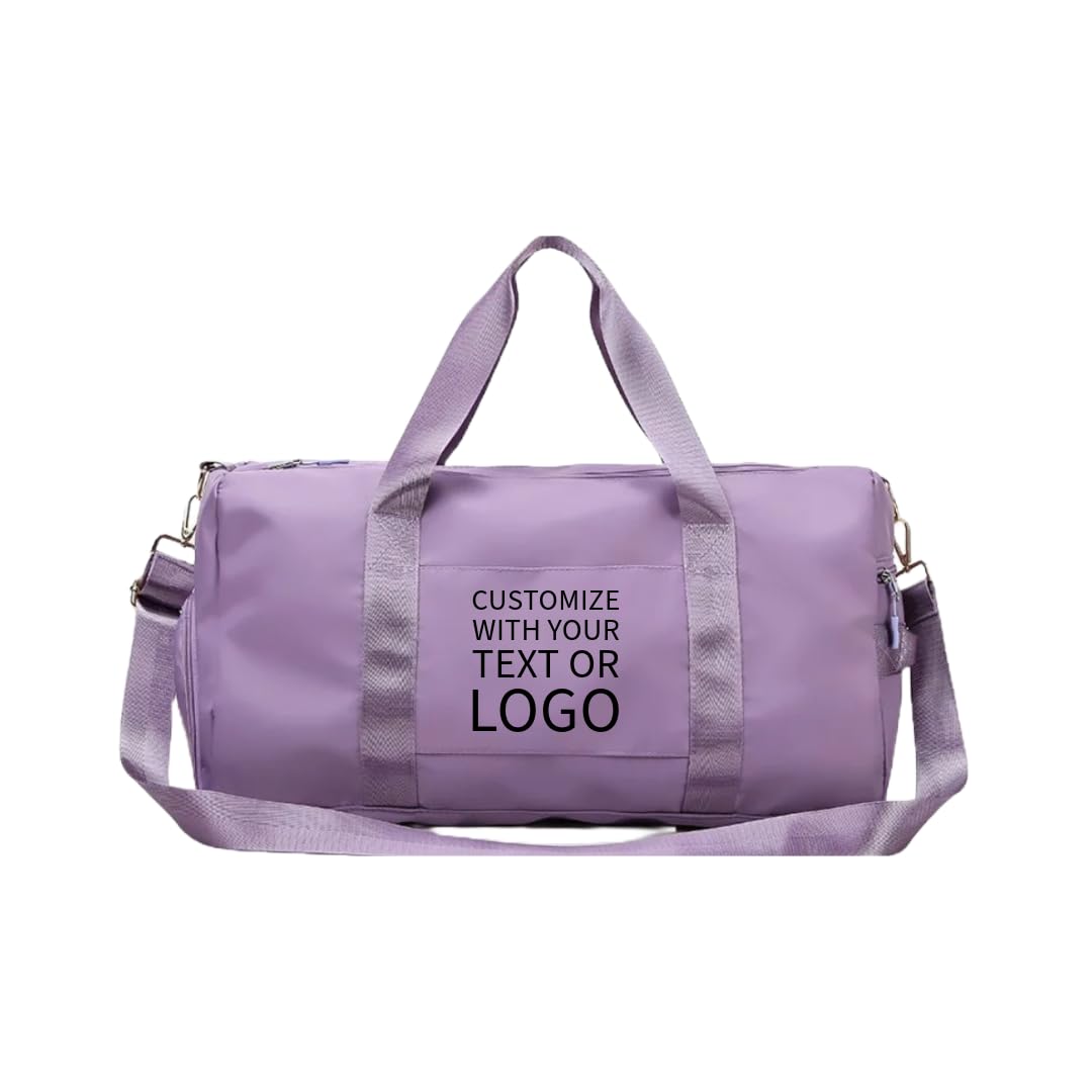 Personalized Gym Bag - Custom Duffle Bag for Men and Women (Purple with your logo)