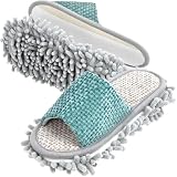[Kind Slipper] 【anan掲載】 掃除専門のプロも推薦 モップスリッパ お掃除スリッパ ルームシューズ 室内 お掃除 洗える (ターコイズグリーン M)