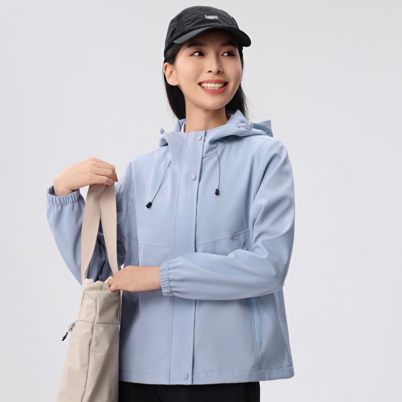 Women's All-Weather Hooded Rain Jacket - Waterproof & Breathable Stretch Hiking Coat