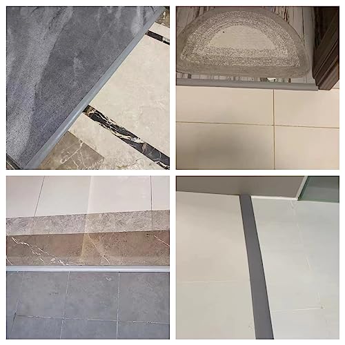 Lazzppo Floor Transition Strip Self Adhesive, Wood To Tile Rubber Transition Strip, Carpet To Tile/Vinyl Transition Strip, Threshold Strip For Doorways With A Height Less Than 10 Mm (6.56Ft Grey) #TOP6