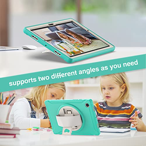 Coque Samsung Tab A8 robuste verte avec finitions premium et béquille rotative - 4