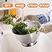 Stainless Steel Colander Set of 3 (1.5-3-5Quart) | Durable Rice and Pasta Strainer with Handle | Oversized Handles | Nesting Design | Rust-Resistant & Dishwasher Safe
