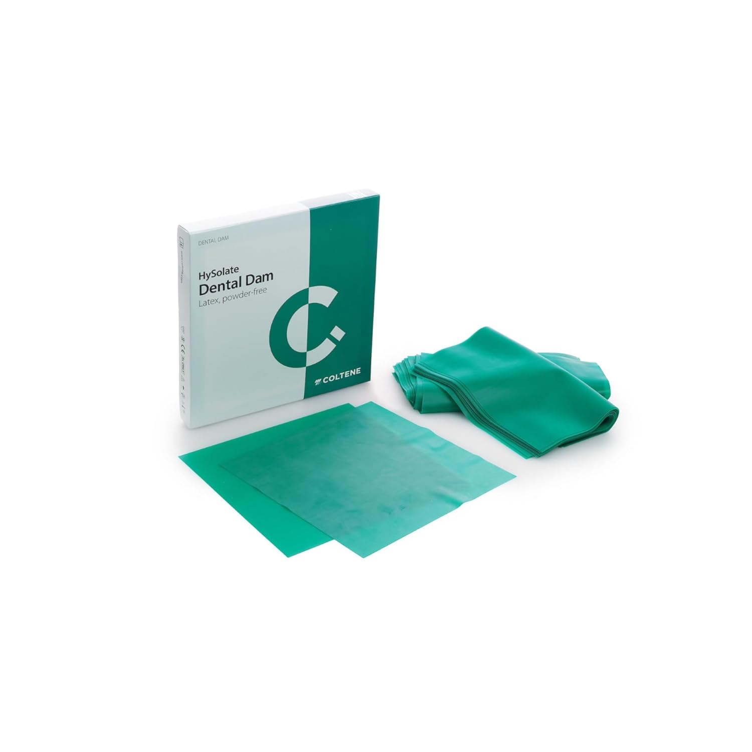 Coltene Whaledent 60034419 HySolate Latex Dental Dam Green Medium 152" X 152" 36/Pk H02147