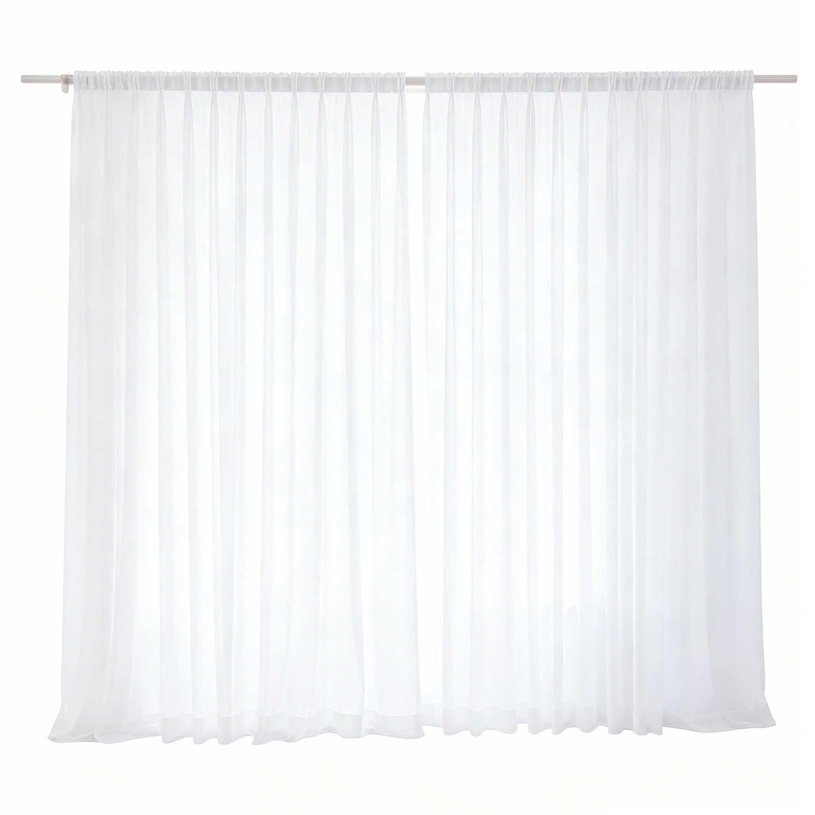 Cortinas salón 105 x 145 cm con manguito de varilla translúcidas en color blanco