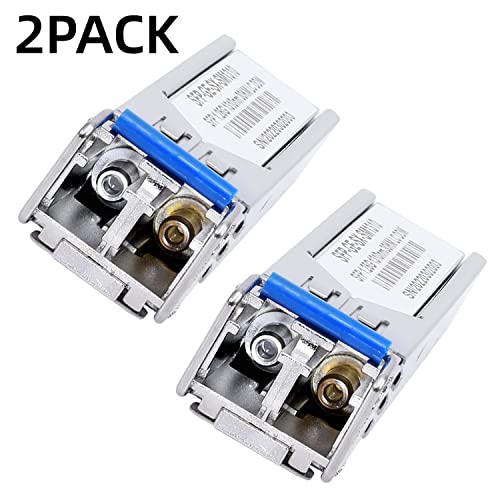 Image of 2 Pack Gigabit SFP Module 1310nm-SMF 1000Base-LX for Cisco GLC-LH-SMD,Ubiquiti UniFi,Meraki MA-SFP-1GB-LX10,Intel,Fortinet,Mikrotik,Netgear,TP+D-Link TL-SM311LS Transceiver Up to 20 km
